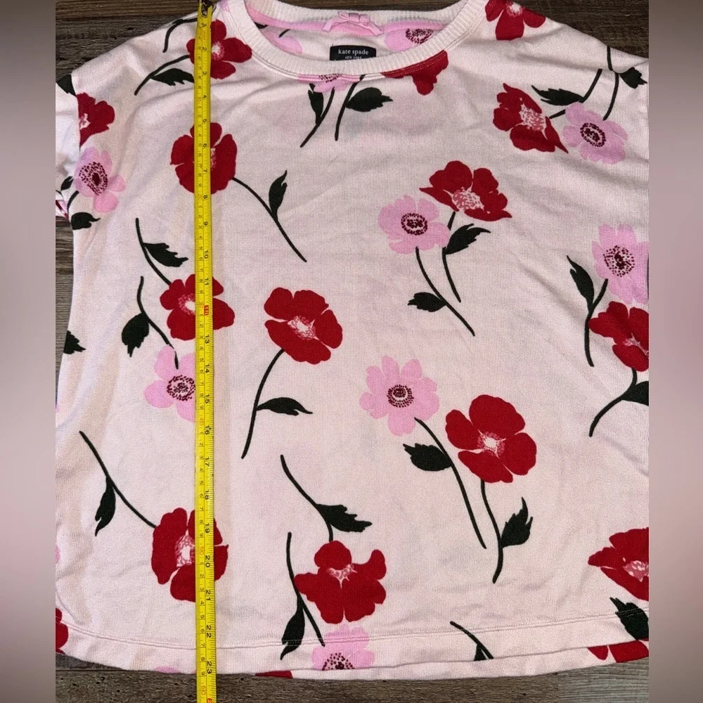 Kate Spade New York Pink Floral Pajama Top XS Long Sleeve Lounge Sleep